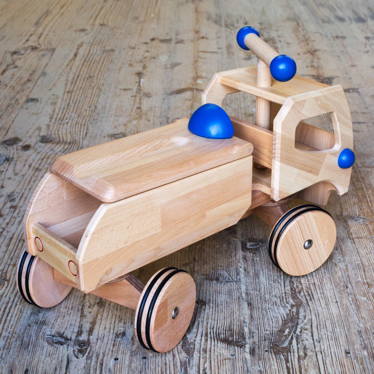 Dynamiko Wooden Ride On - Transporter Blue 'Fred' - Image 7