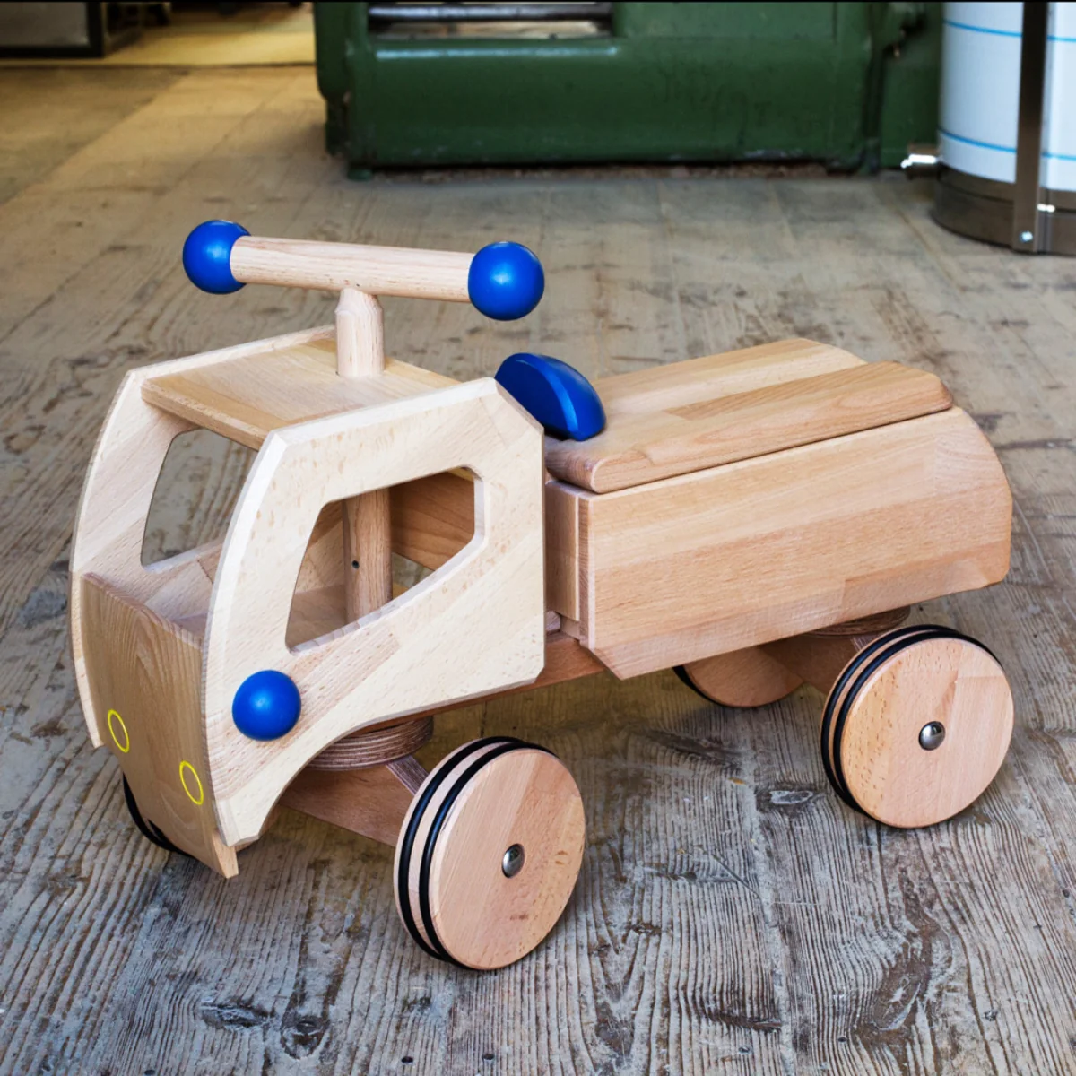 Dynamiko Wooden Ride On - Transporter Blue 'Fred' - Image 8