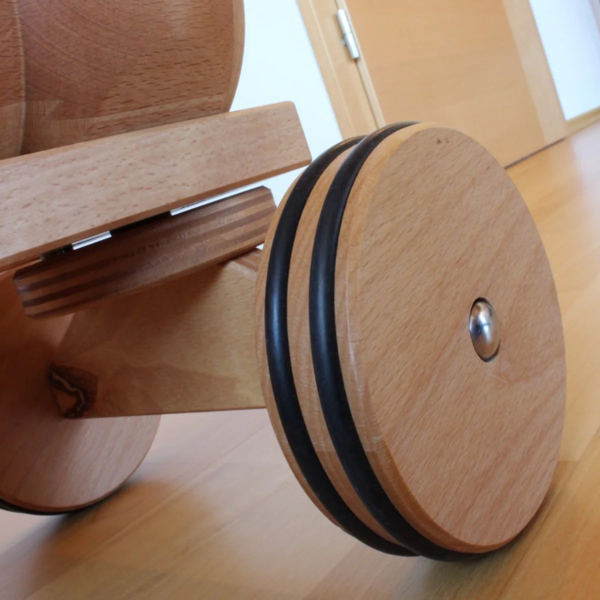 Dynamiko Wooden Ride On - Caterpillar Green - Image 4