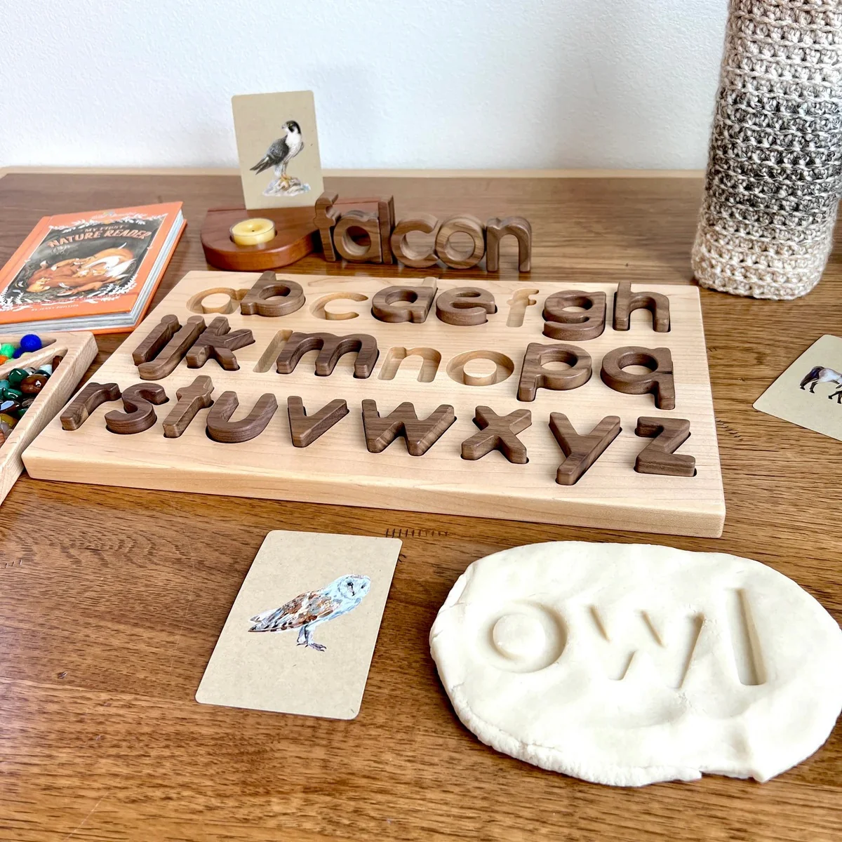 From Jennifer Lowercase Alphabet Letters Puzzle Maple Board - Image 3