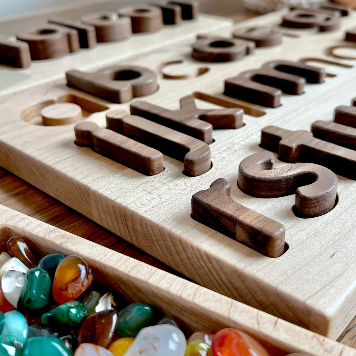 From Jennifer Lowercase Alphabet Letters Puzzle Maple Board - Image 4