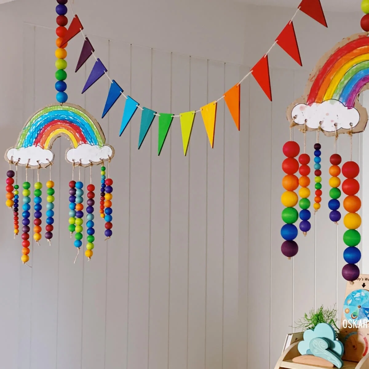 Grimm's Wooden Beads Rainbow - 180 Pieces, 20mm - Image 3