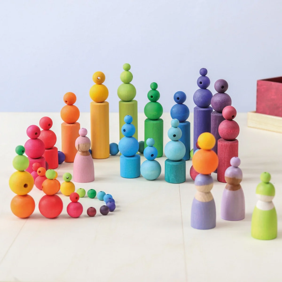 Grimm's Wooden Beads Rainbow - 180 Pieces, 20mm - Image 5