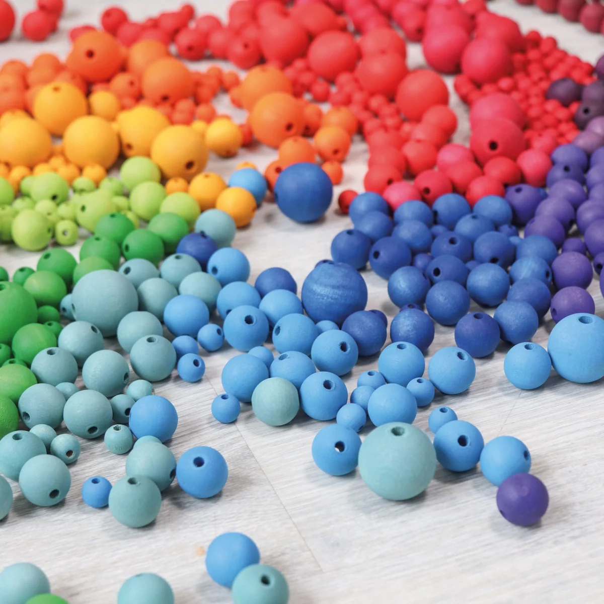 Grimm's Wooden Beads Rainbow - 60 Pieces, 20mm - Image 7