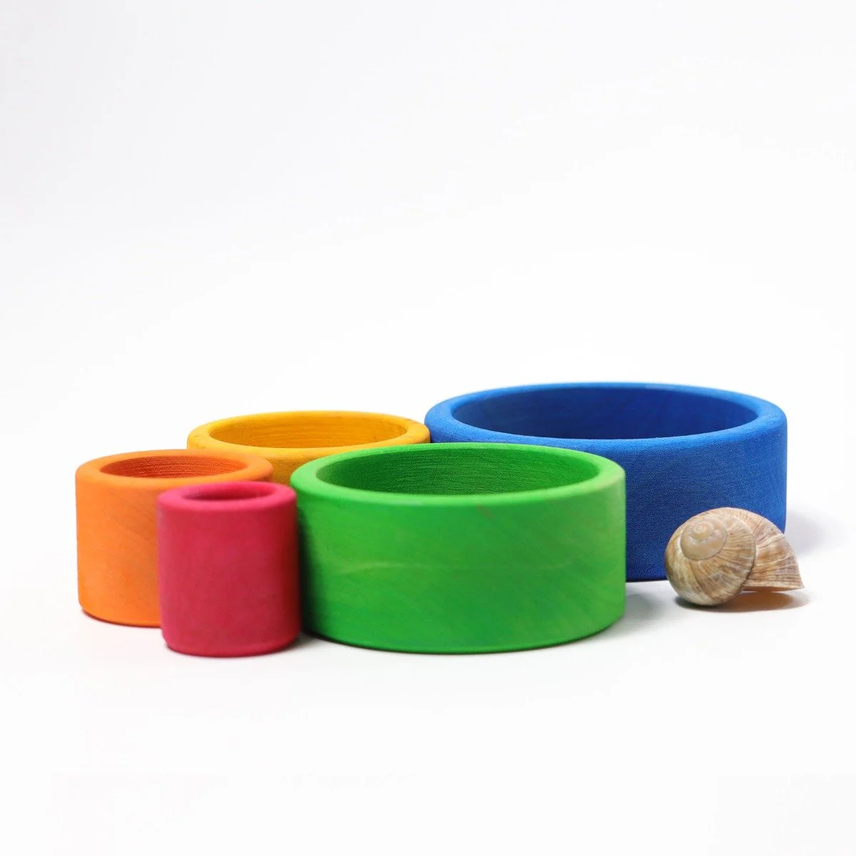 Grimm's Stacking Bowls - Rainbow Outside Blue - Image 5
