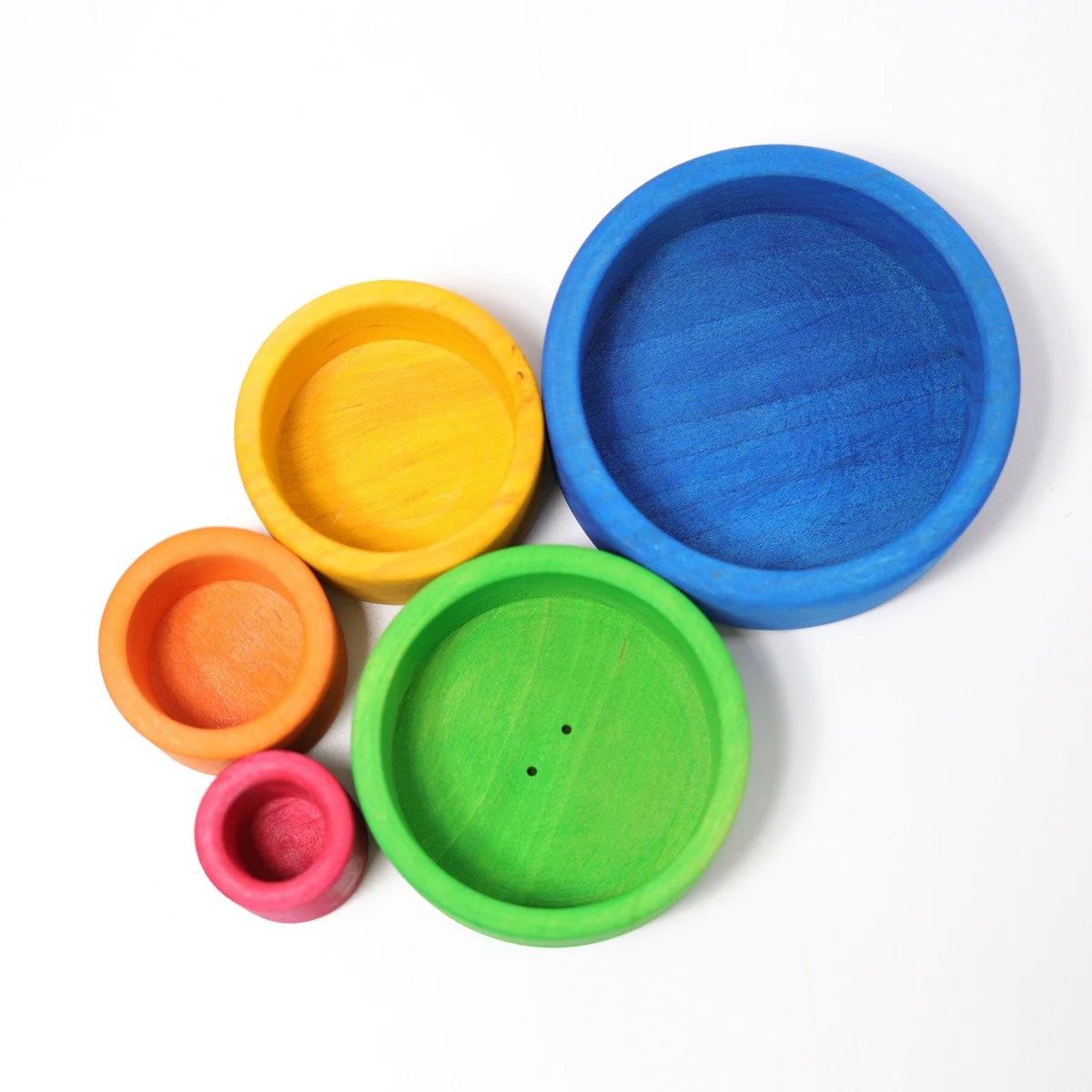 Grimm's Stacking Bowls - Rainbow Outside Blue - Image 6