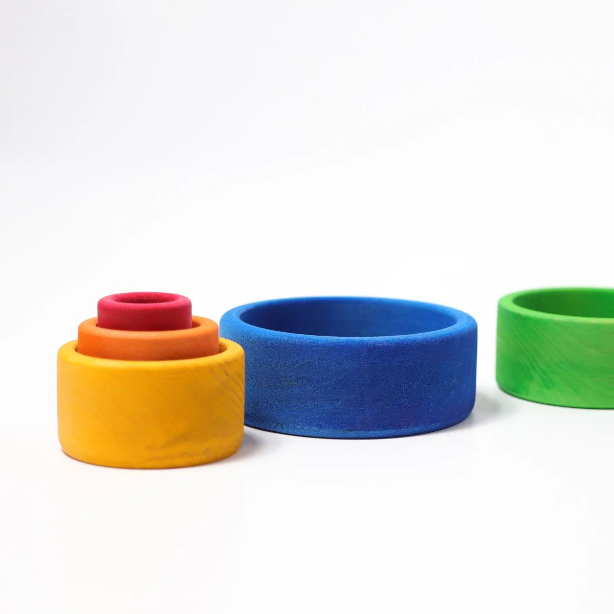 Grimm's Stacking Bowls - Rainbow Outside Blue - Image 7