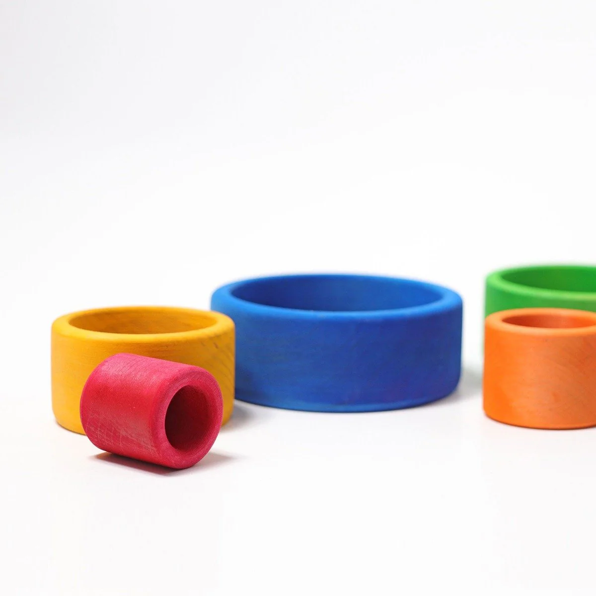 Grimm's Stacking Bowls - Rainbow Outside Blue - Image 8