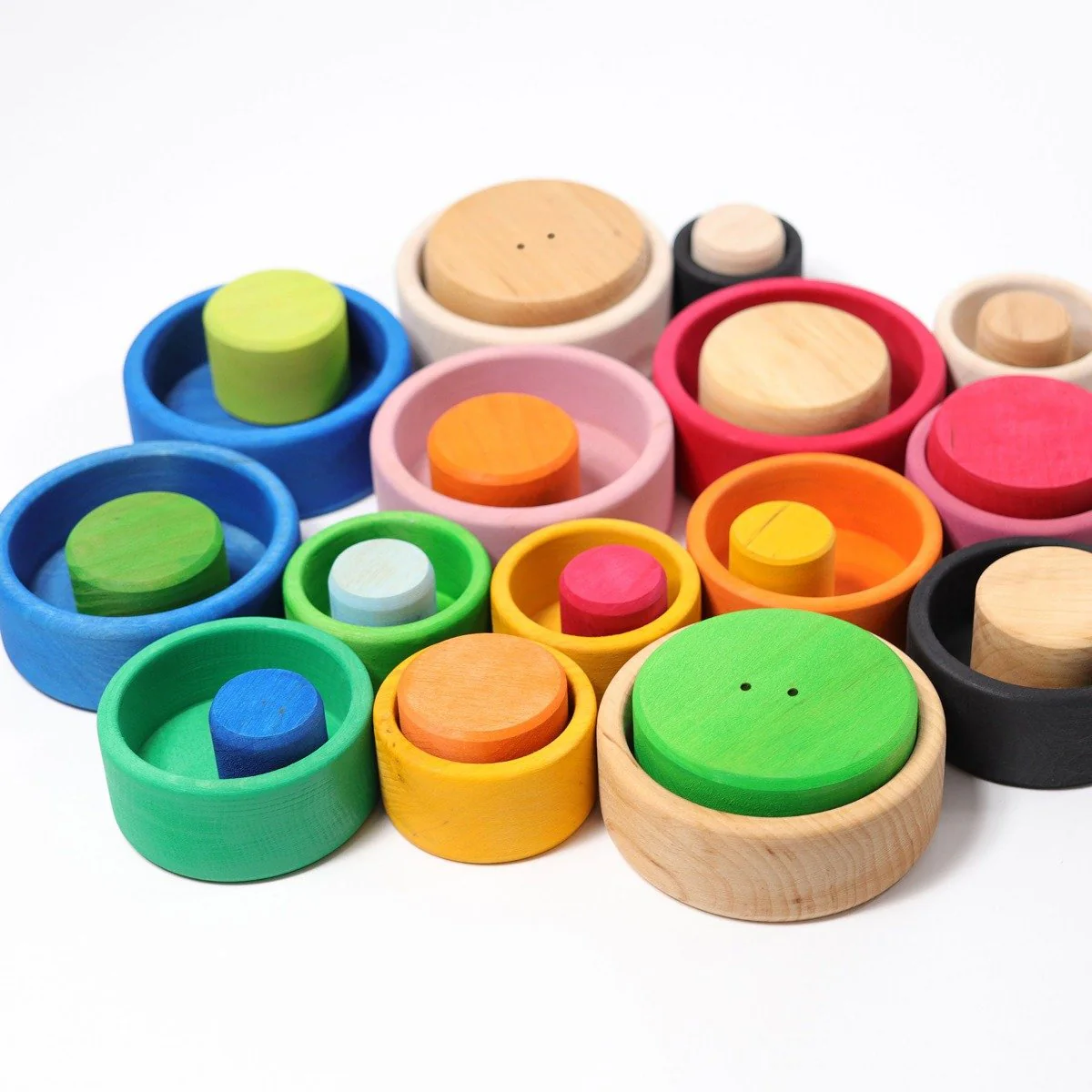 Grimm's Stacking Bowls - Rainbow Outside Red - Image 11