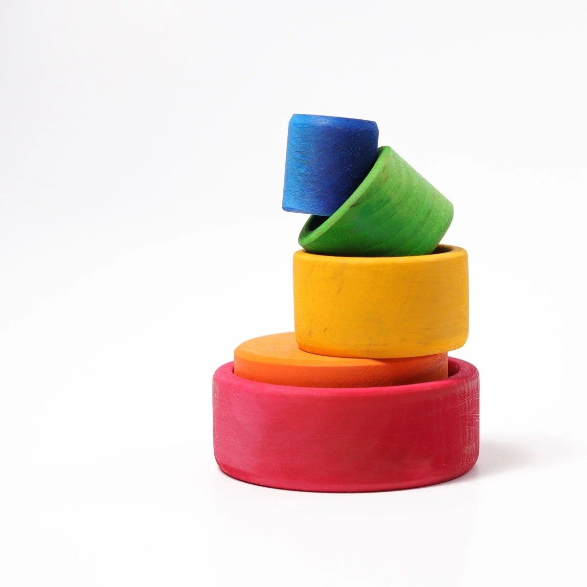 Grimm's Stacking Bowls - Rainbow Outside Red - Image 4