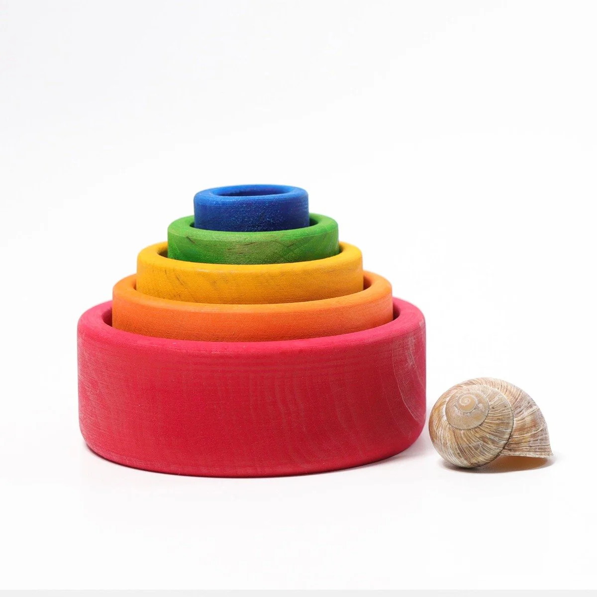 Grimm's Stacking Bowls - Rainbow Outside Red - Image 9