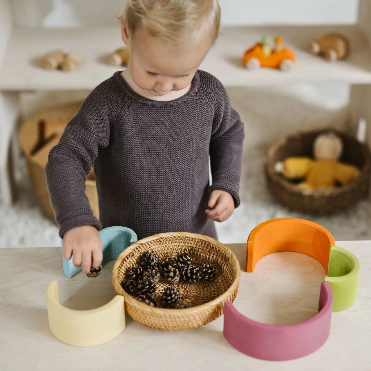 Grimm's Rainbow Pastel Medium 6 Pieces - Image 8