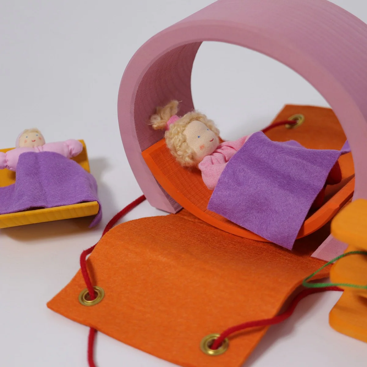 Grimm's Portable Doll House - Pink & Orange - Image 4