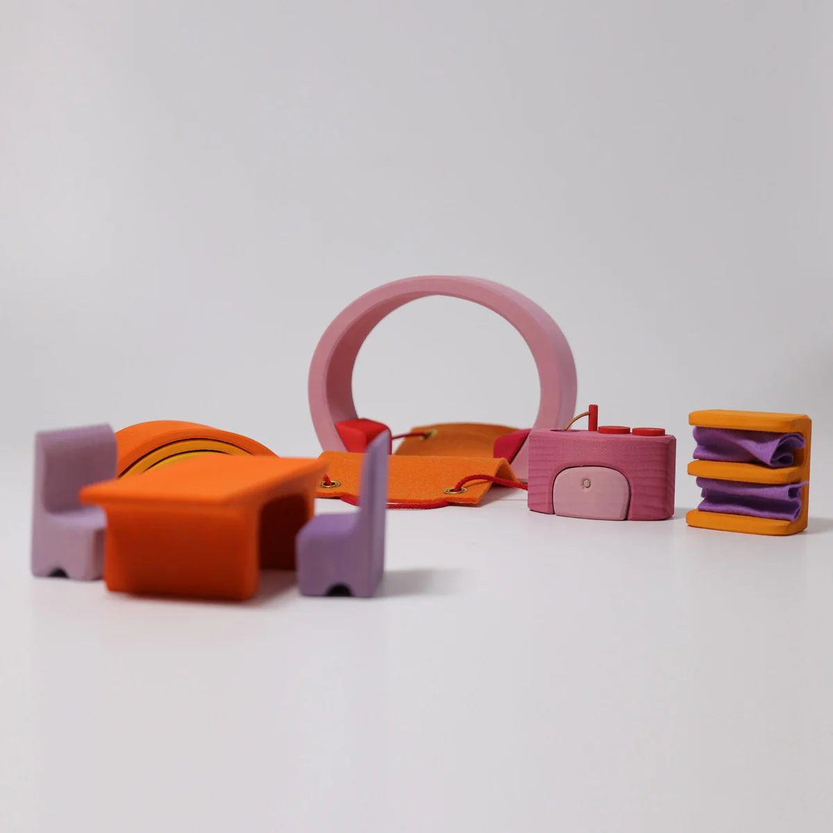 Grimm's Portable Doll House - Pink & Orange - Image 6