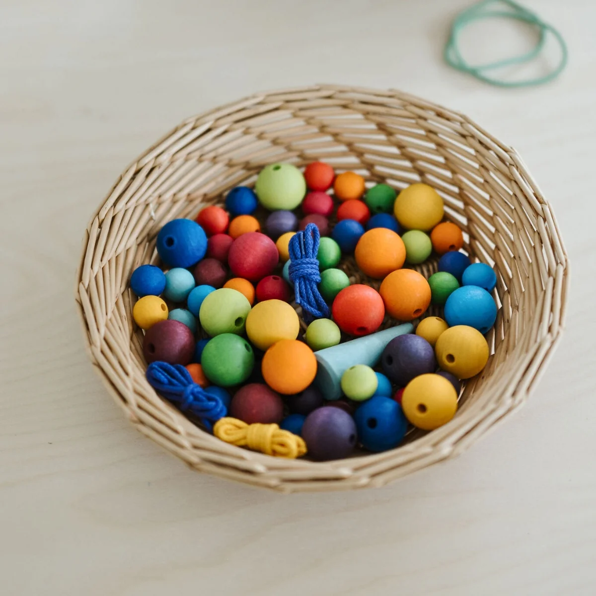 Grimm's Wooden Beads Rainbow - 60 Pieces, 20mm - Image 6