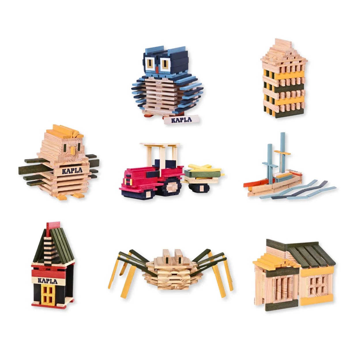 KAPLA Building Planks - Super Bundle Pack, 2 x Spider, 2 x Tractor, 2 x Owl Sets - Image 5
