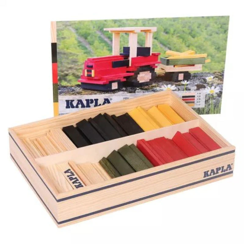 KAPLA Construction Building Blocks - 155 Tractor Set - Wooden Case - Image 5