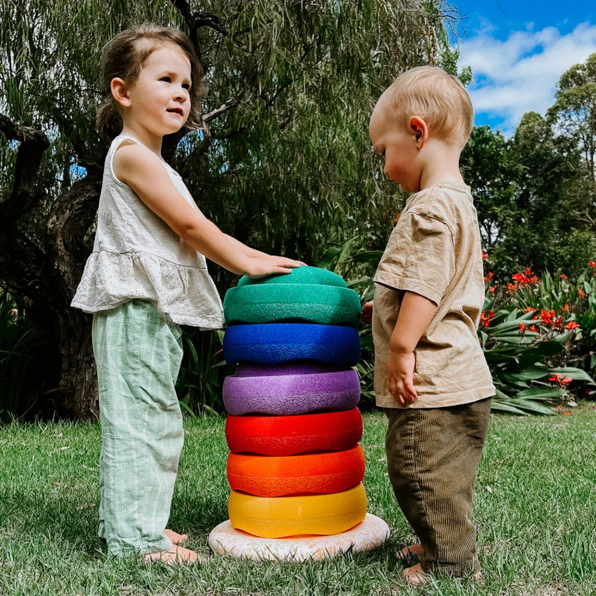 Stapelstein® EASTER PROMO Rainbow Classic 7 + Petal Board + Mini Pond - LATE APRIL ARRIVAL - Image 3