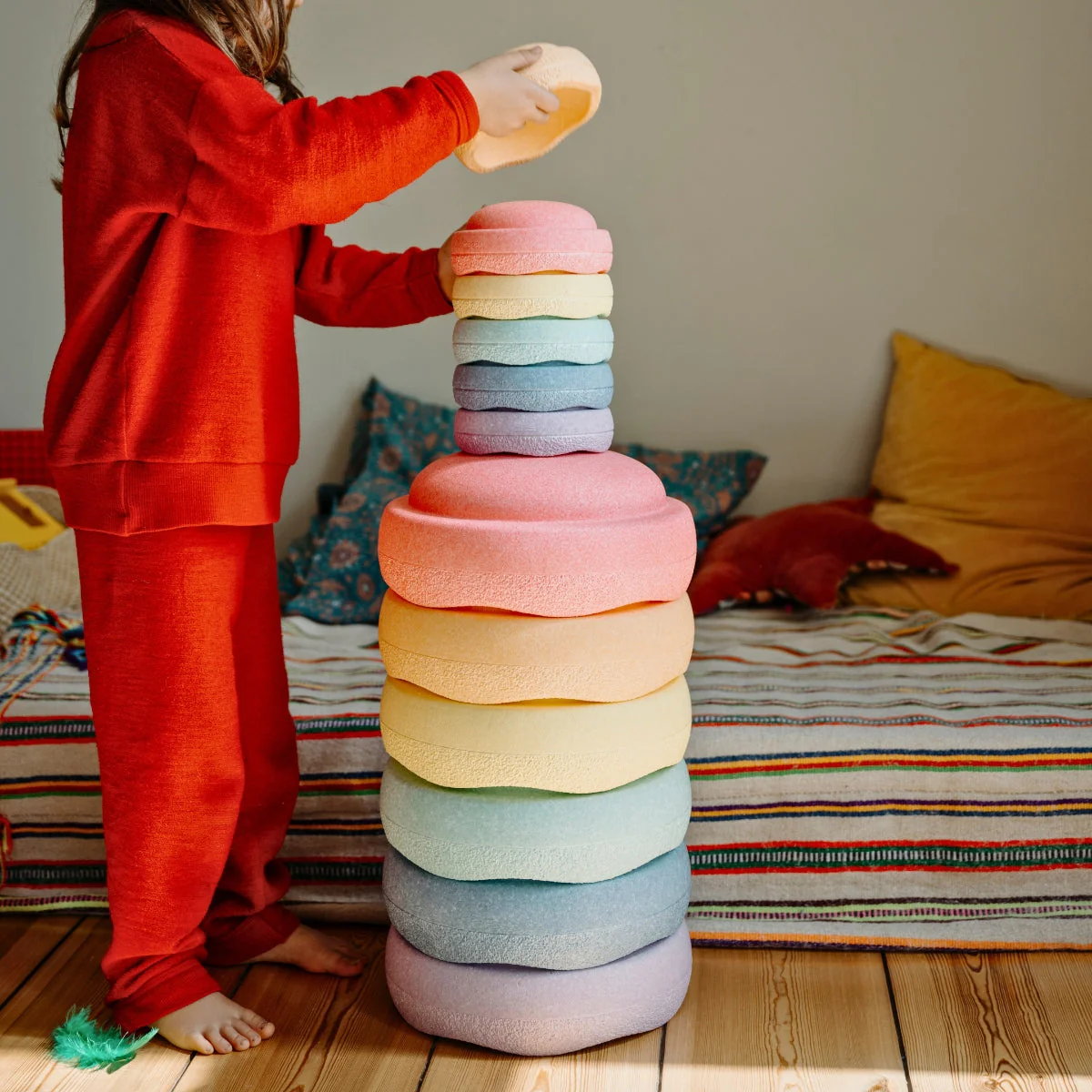 Stapelstein Balance Stepping Stones - Original Mini, Set of 6, Rainbow Pastel - Image 11