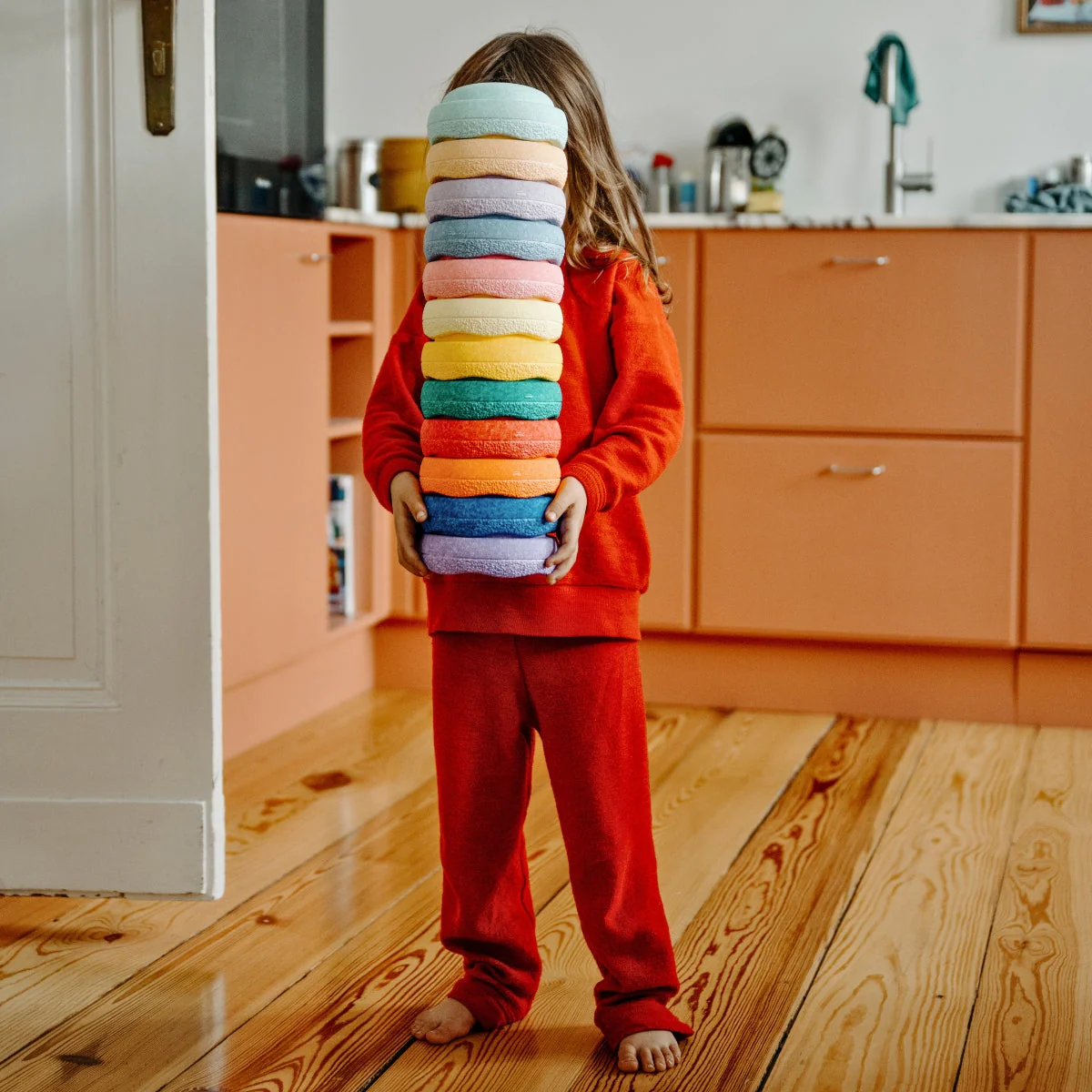 Stapelstein Balance Stepping Stones - Original Mini, Set of 6, Rainbow Pastel - Image 12
