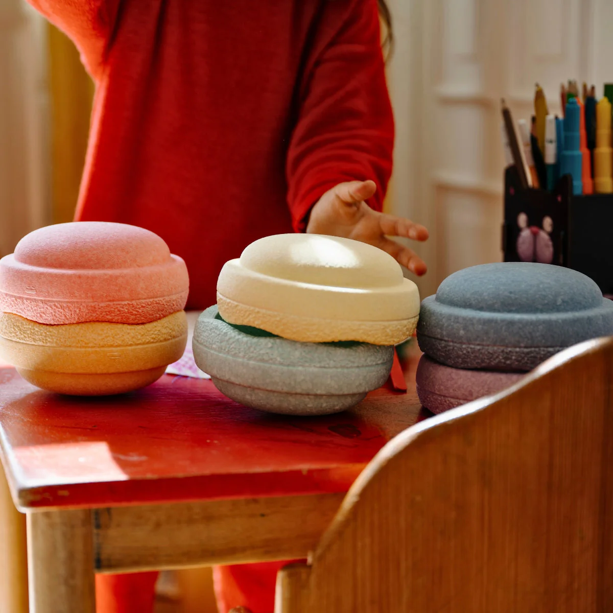 Stapelstein Balance Stepping Stones - Original Mini, Set of 6, Rainbow Pastel - Image 6