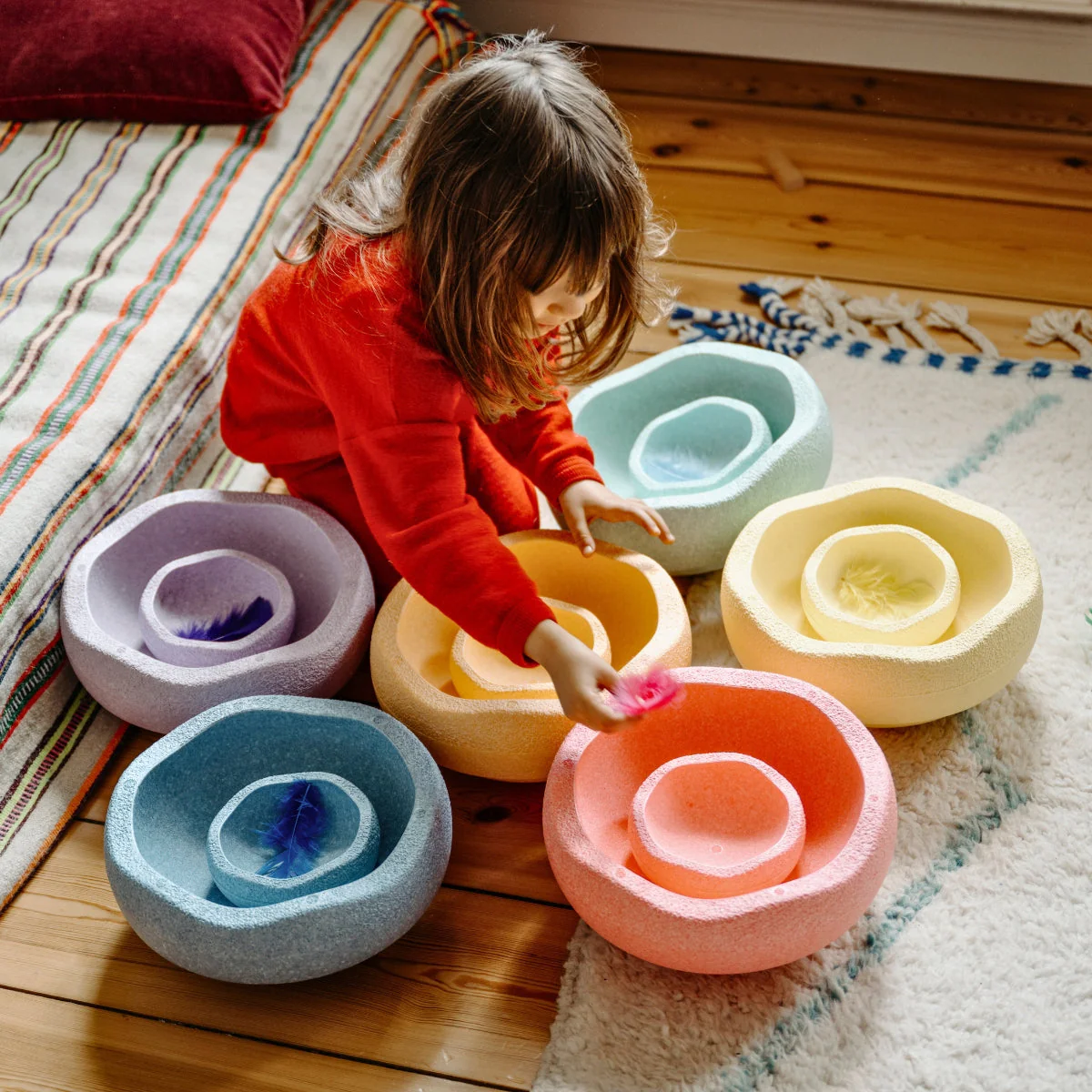 Stapelstein Balance Stepping Stones - Original Mini, Set of 6, Rainbow Pastel - Image 7