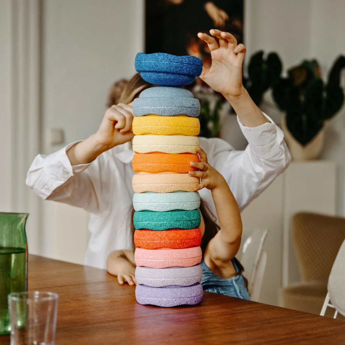 Stapelstein Balance Stepping Stones - Original Mini, Set of 6, Rainbow Pastel - Image 8