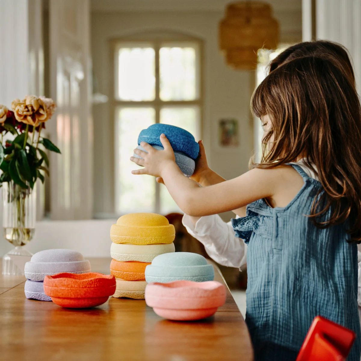 Stapelstein Balance Stepping Stones - Original Mini, Set of 6, Rainbow Pastel - Image 9