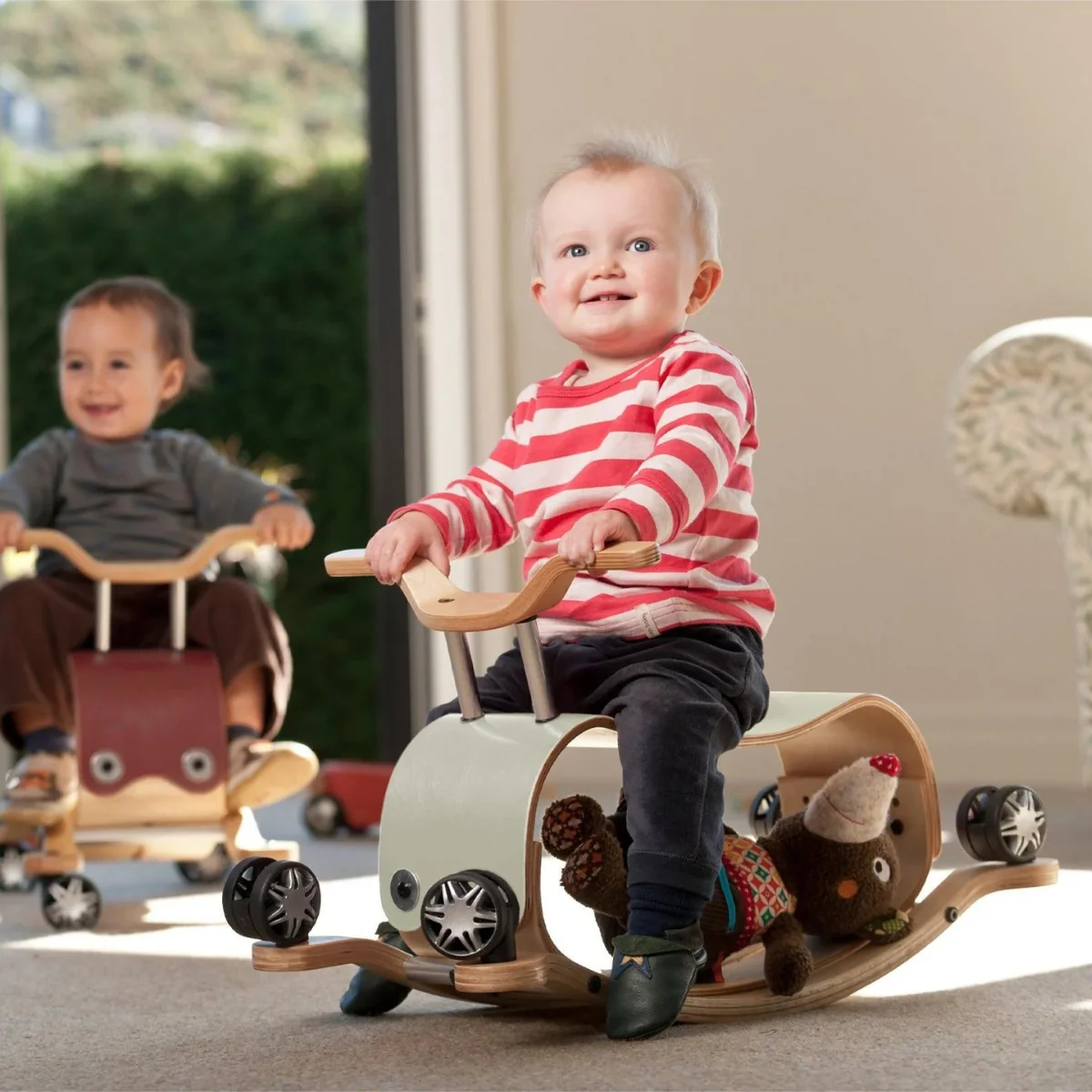 Wishbone Flip Wooden Ride On Toy & Rocker - 2 in 1 - Image 5