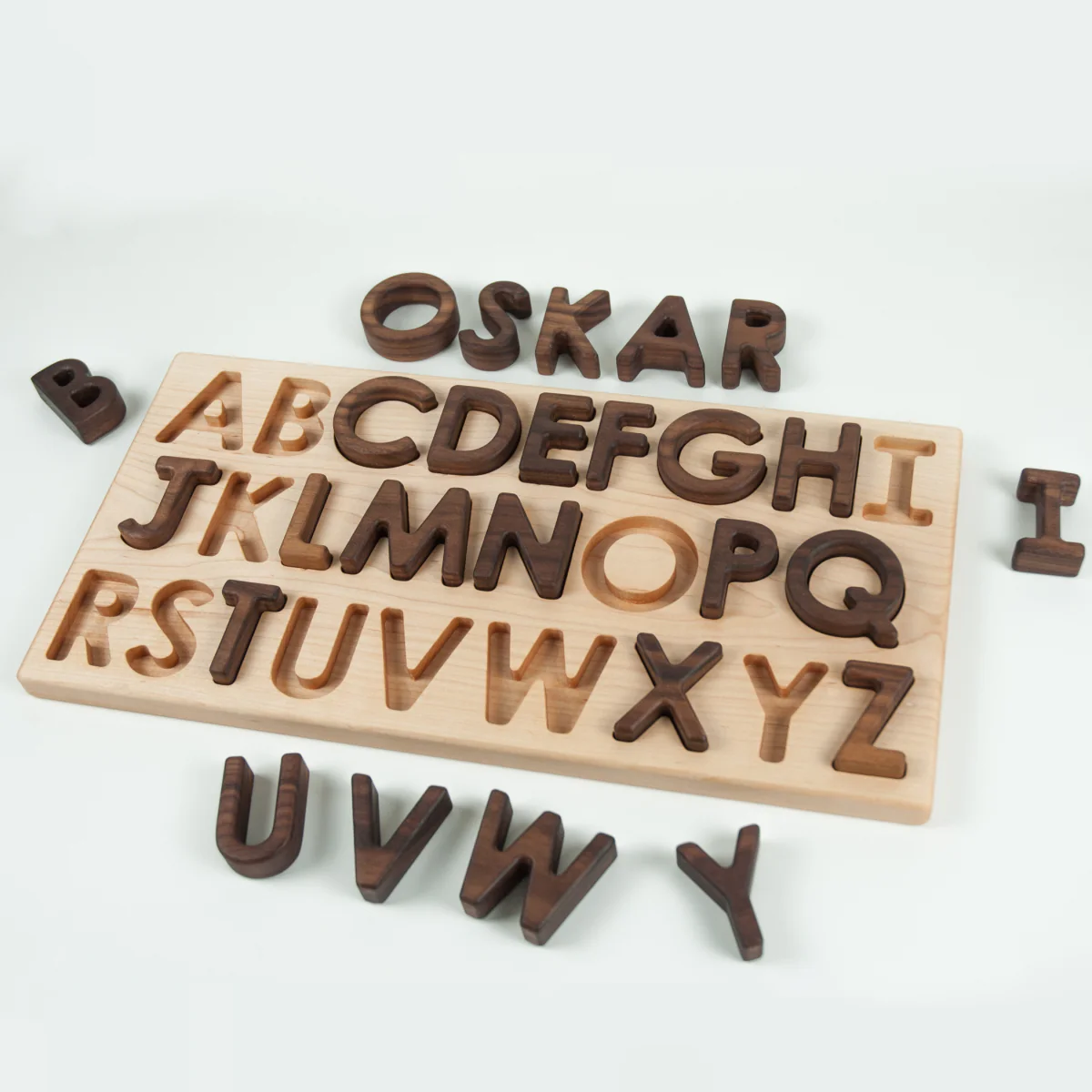 From Jennifer Capital Letters Alphabet Puzzle Walnut - Image 4