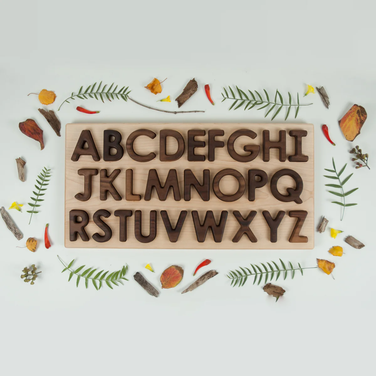 From Jennifer Capital Letters Alphabet Puzzle Walnut - Image 7