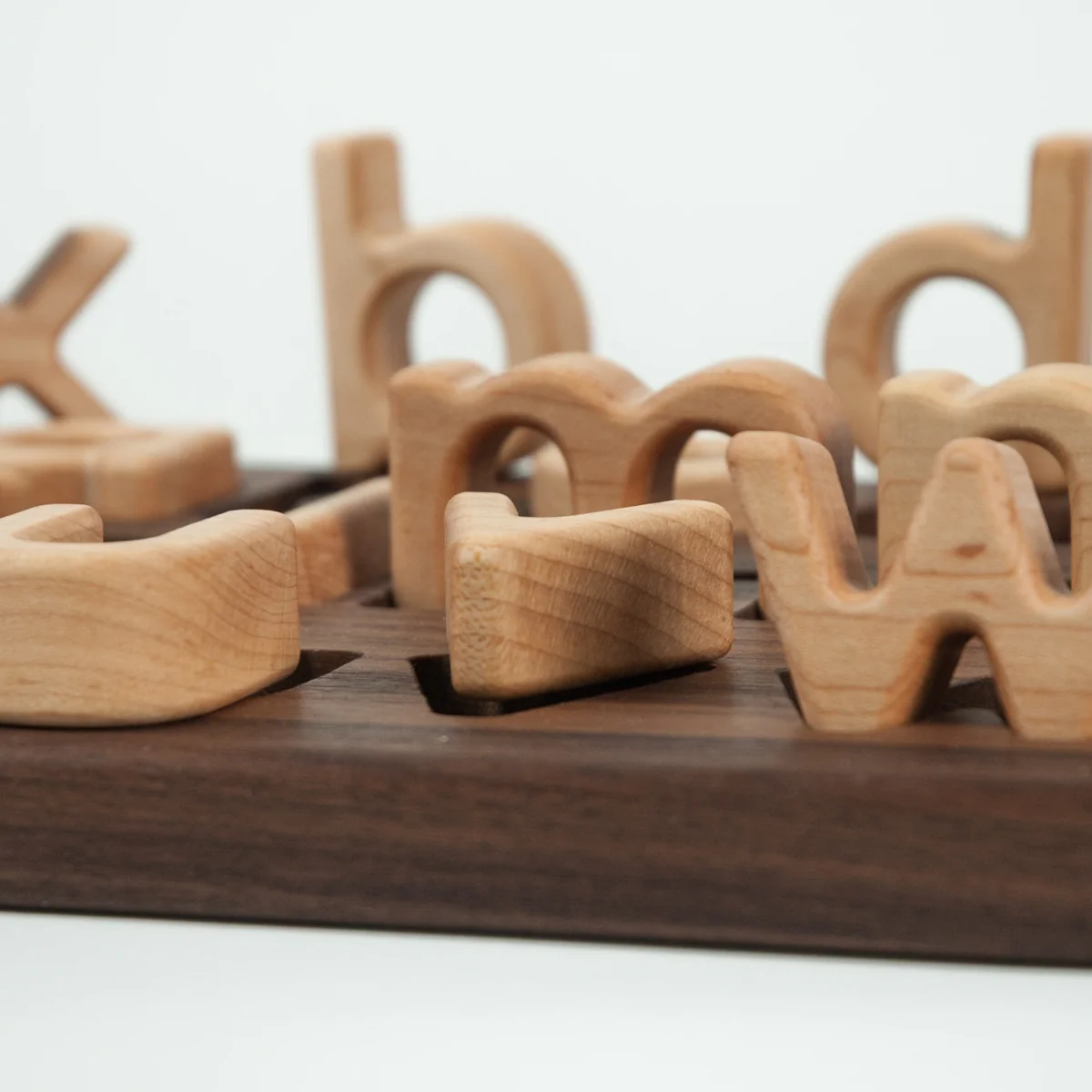 From Jennifer Lowercase Alphabet Letters Puzzle Walnut Board - Image 6