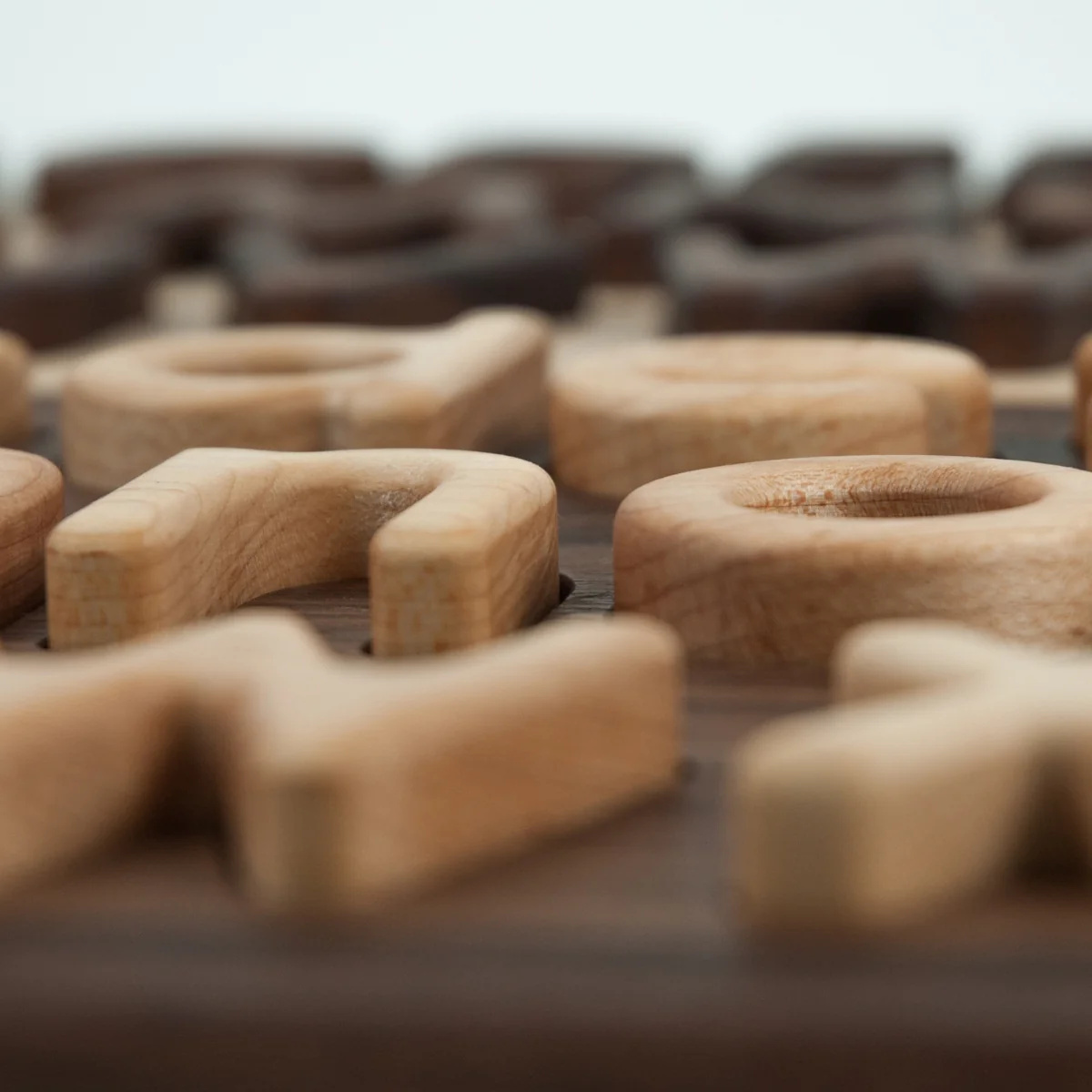 From Jennifer Lowercase Alphabet Letters Puzzle Walnut Board - Image 9