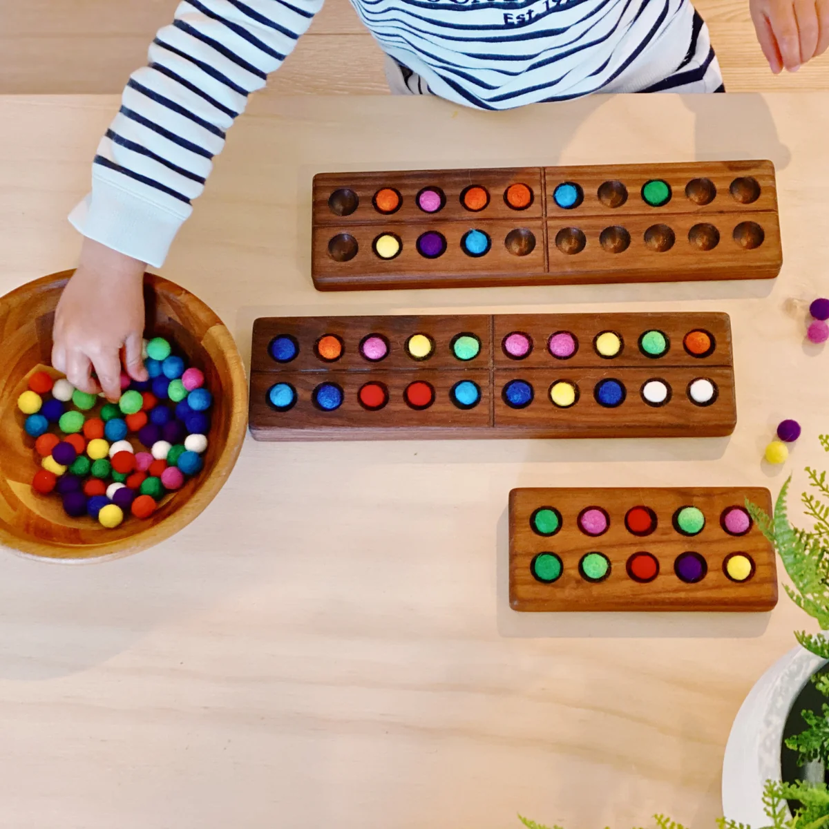 From Jennifer Ten Frame with Wooden Balls Walnut - Image 5